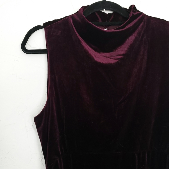 ASOS Velvet Plum Purple Midi Dress - Picture 4 of 11